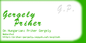 gergely priher business card